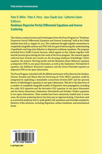 Produktbild: Nonlinear Dispersive Partial Differential Equations and Inverse Scattering