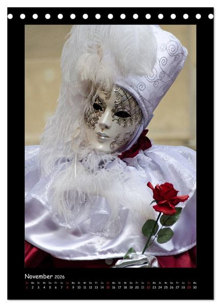 Produktbild: Venezianische Masken HALLia VENEZia Schw&auml;bisch Hall (Tischkalender 2026 DIN A5 hoch), CALVENDO Monatskalender