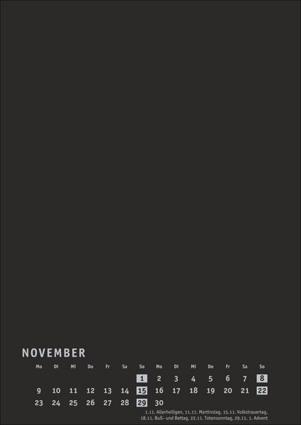 Produktbild: Premium-Bastelkalender schwarz A4 2026
