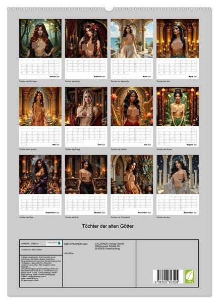Produktbild: T&ouml;chter der alten G&ouml;tter (hochwertiger Premium Wandkalender 2027 DIN A2 hoch), Kunstdruck in Hochglanz