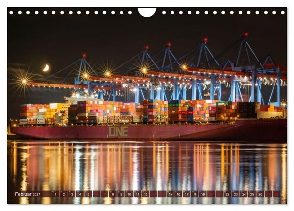 Produktbild: Magic Nights Containerschiffe (Wandkalender 2027 DIN A4 quer), CALVENDO Monatskalender