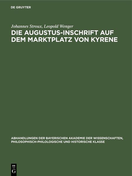 Produktbild: Die Augustus-Inschrift auf dem Marktplatz von Kyrene
