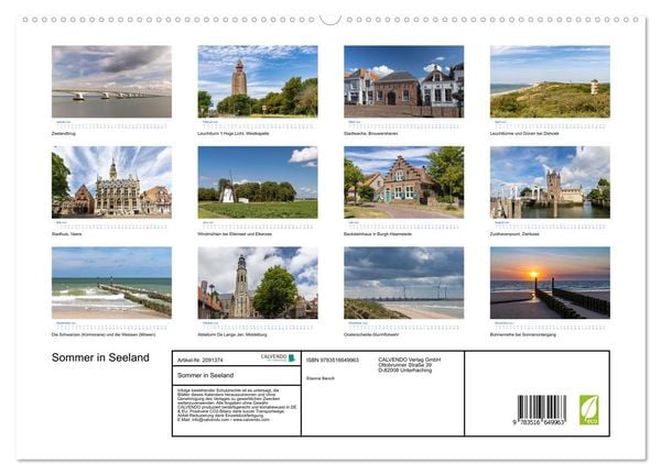 Produktbild: Sommer in Seeland (hochwertiger Premium Wandkalender 2026 DIN A2 quer), Kunstdruck in Hochglanz