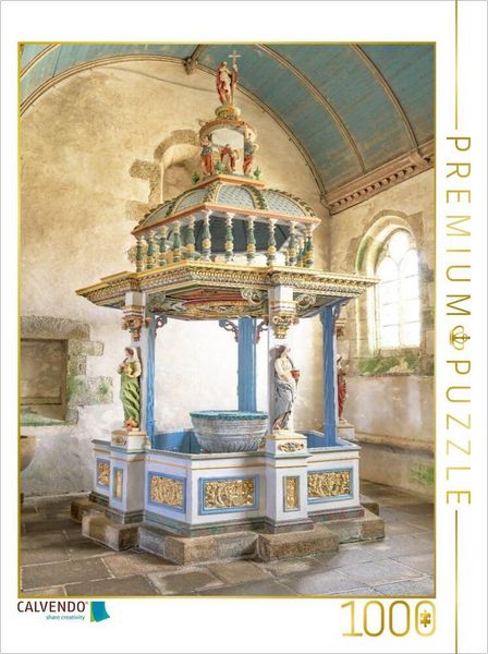 CALVENDO Puzzle Taufhaus der Église Saint-Derrien in Commana | 1000 Teile Lege-Größe 64 × 48 cm Foto-Puzzle für glückliche Stunden