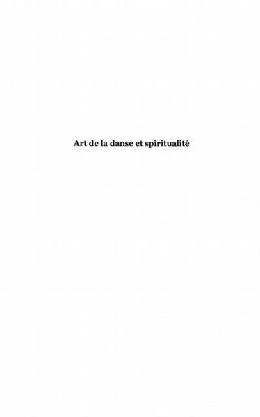 Produktbild: Art de la danse et spiritualite