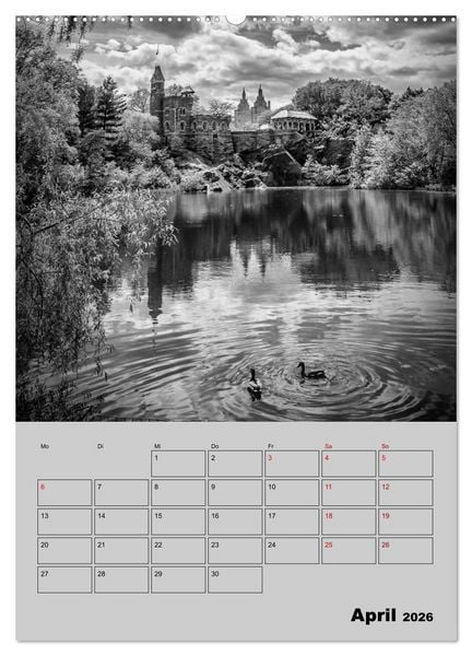 Produktbild: NEW YORK CITY Monochrome Stadtansichten (Wandkalender 2026 DIN A2 hoch), CALVENDO Monatskalender