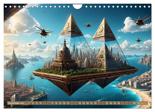 Produktbild: Steampunk Pyramidenwelt (Wandkalender 2026 DIN A4 quer), CALVENDO Monatskalender