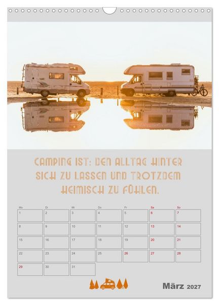 Produktbild: Camping - Hotel kann jeder! (Wandkalender 2027 DIN A3 hoch), CALVENDO Monatskalender