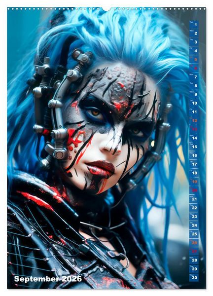 Produktbild: ROCK LADIES Cyber, goth, punk and more (Wall Calendar 2026 DIN A2 portrait), CALVENDO 12 Month Wall Calendar