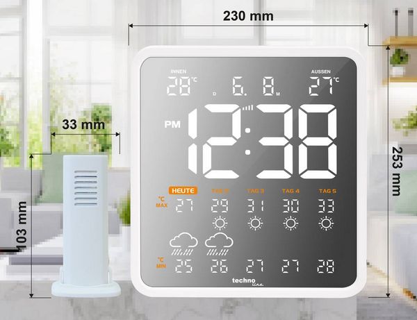 Produktbild: Techno Line WD3035 WD3035 Wetterstation WLAN-Wetterstation Anzahl Sensoren max. 1