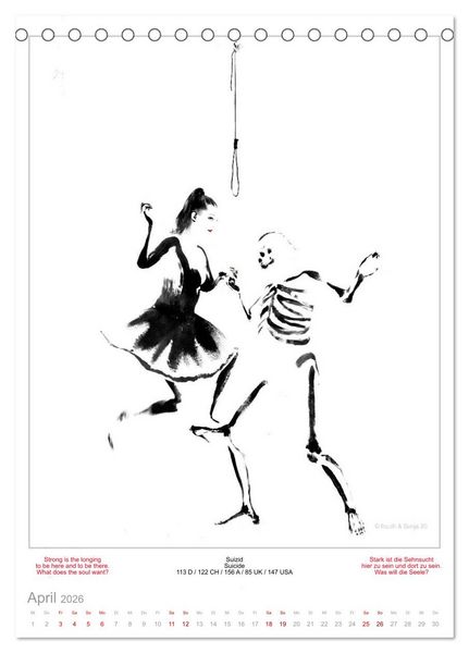 Produktbild: TOTENTANZ HERRENWAHL Haiku Zenga Photo DANCE OF DEATH MEN'S CHOICE (Tischkalender 2026 DIN A5 hoch), CALVENDO Monatskalender