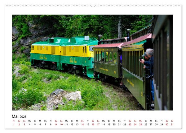 Produktbild: Destination SKAGWAY - Eine legend&auml;re Eisenbahnfahrt in Alaska (Wandkalender 2026 DIN A2 quer), CALVENDO Monatskalender