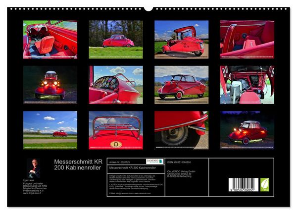 Produktbild: Messerschmitt KR 200 Kabinenroller (hochwertiger Premium Wandkalender 2026 DIN A2 quer), Kunstdruck in Hochglanz