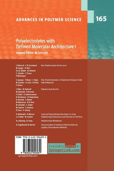 Produktbild: Polyelectrolytes with Defined Molecular Architecture I