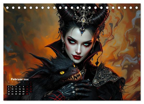 Produktbild: Goth Fantasie (Tischkalender 2026 DIN A5 quer), CALVENDO Monatskalender