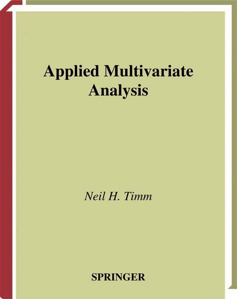 Produktbild: Applied Multivariate Analysis