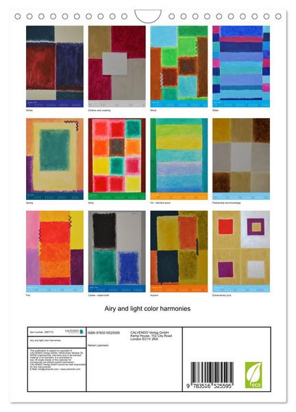 Produktbild: Airy and light color harmonies (Wall Calendar 2026 DIN A4 portrait), CALVENDO 12 Month Wall Calendar