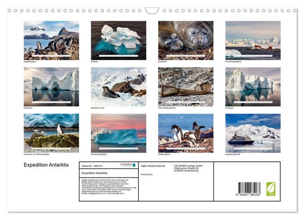 Produktbild: Expedition Antarktis (Wandkalender 2026 DIN A3 quer), CALVENDO Monatskalender