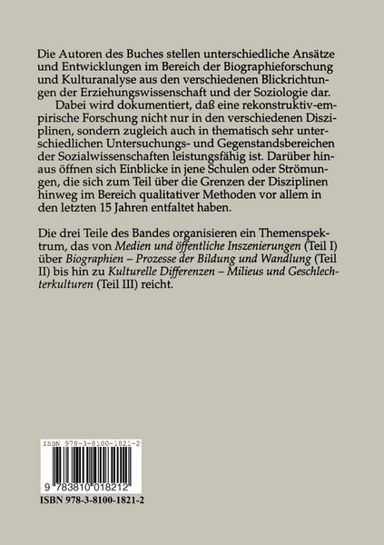 Produktbild: Biographieforschung und Kulturanalyse
