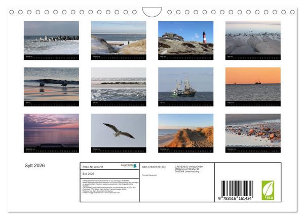 Produktbild: Sylt 2026 (Wandkalender 2026 DIN A4 quer), CALVENDO Monatskalender