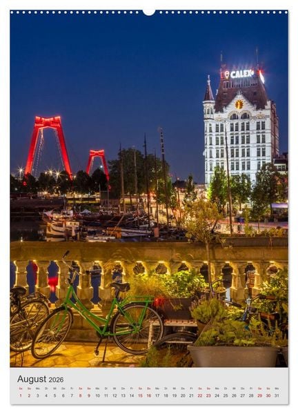 Produktbild: ROTTERDAM Impressionen bei Tag und Nacht (Wandkalender 2026 DIN A2 hoch), CALVENDO Monatskalender