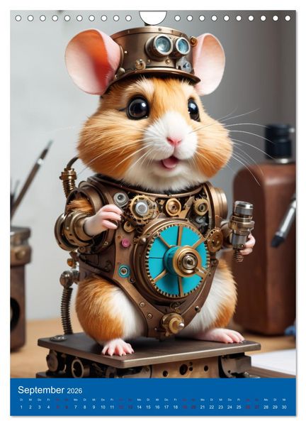 Produktbild: Roboter-Hamster - niedliche kleine Roboter (Wandkalender 2026 DIN A4 hoch), CALVENDO Monatskalender
