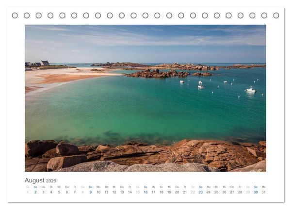 Produktbild: Bretagne - Zauber der C&ocirc;te de Granit Rose (Tischkalender 2026 DIN A5 quer), CALVENDO Monatskalender