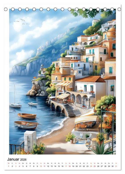 Produktbild: Dolce Vita an der K&uuml;ste von Amalfi (Tischkalender 2026 DIN A5 hoch), CALVENDO Monatskalender