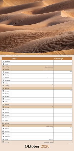 Produktbild: Emotions 2026 - Streifenplaner 22 x45 cm - mit einer Spalte für Eintragungen und einer für Geburtstage - Familienkalender - Familienplaner - Achtsamke