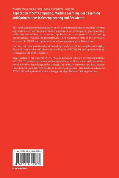 Produktbild: Application of Soft Computing, Machine Learning, Deep Learning and Optimizations in Geoengineering and Geoscience