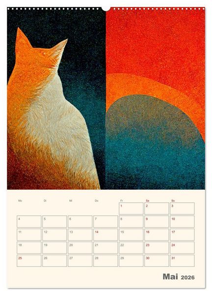 Produktbild: Die 7 Leben einer Katze (hochwertiger Premium Wandkalender 2026 DIN A2 hoch), Kunstdruck in Hochglanz