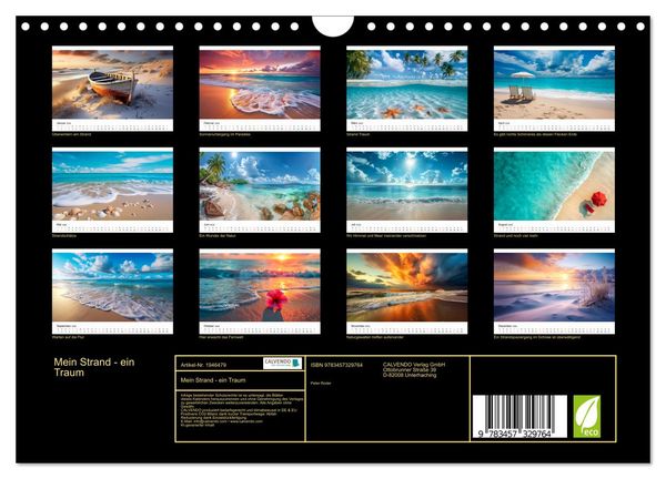 Produktbild: Mein Strand - ein Traum (Wandkalender 2026 DIN A4 quer), CALVENDO Monatskalender