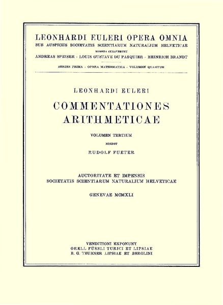 Produktbild: Commentationes algebraicae ad theoriam aequationum pertinentes