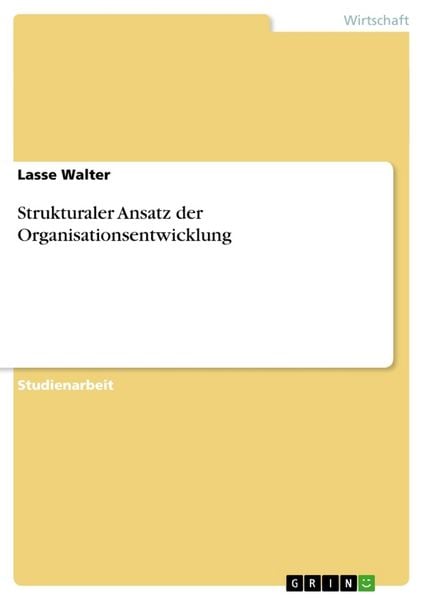 Produktbild: Strukturaler Ansatz der Organisationsentwicklung