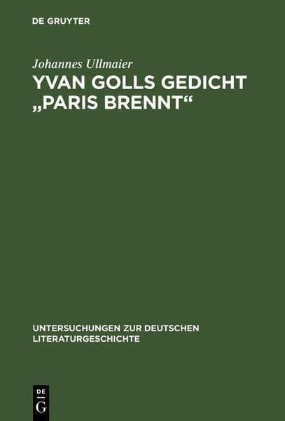 Produktbild: Yvan Golls Gedicht "Paris brennt"