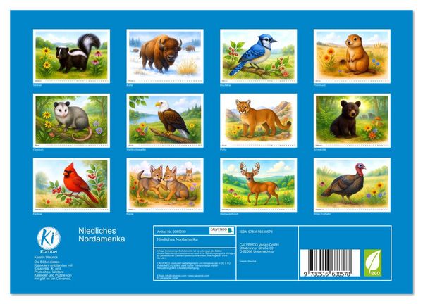 Produktbild: Niedliches Nordamerika (Wandkalender 2026 DIN A4 quer), CALVENDO Monatskalender