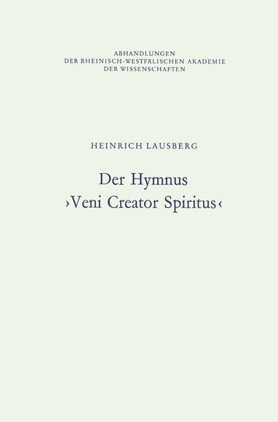 Produktbild: Der Hymnus &rsaquo;Veni Creator Spiritus&lsaquo;
