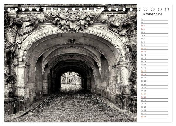 Produktbild: Dresden Schwarz-Wei&szlig; (Tischkalender 2026 DIN A5 quer), CALVENDO Monatskalender