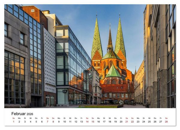 Produktbild: L&uuml;beck &ndash; Im Licht der Zeit (Wandkalender 2026 DIN A2 quer), CALVENDO Monatskalender