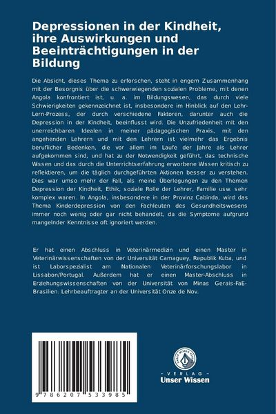 Produktbild: Depressionen in der Kindheit, ihre Auswirkungen und Beeintr&auml;chtigungen in der Bildung