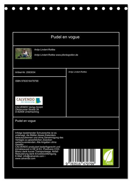Produktbild: Pudel en vogue (Tischkalender 2026 DIN A5 hoch), CALVENDO Monatskalender