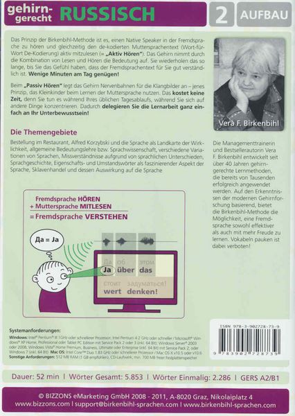 Produktbild: Birkenbihl Sprachen - Russisch gehirn-gerecht - 2 Aufbau (PC+Mac+mp3)