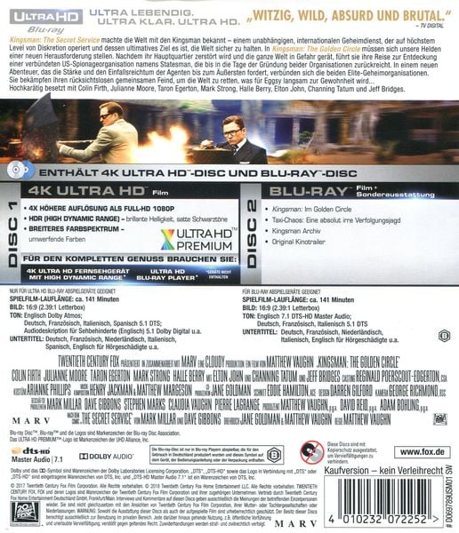 Produktbild: Kingsman - The Golden Circle (4K Ultra HD) (+ Blu-ray)