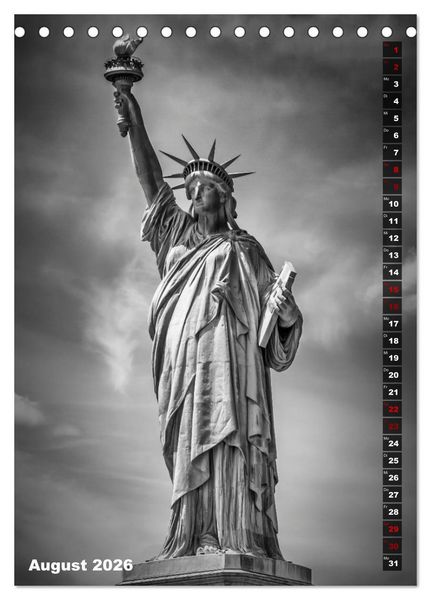Produktbild: NEW YORK CITY Monochrome Stadtansichten (Tischkalender 2026 DIN A5 hoch), CALVENDO Monatskalender