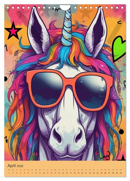 Produktbild: Coole Tiere der Pop Art (Wandkalender 2026 DIN A4 hoch), CALVENDO Monatskalender