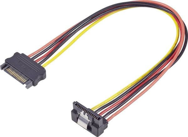 Renkforce Strom Verlängerungskabel [1x SATA-Strom-Stecker 15pol. - 1x SATA-Strom-Buchse 15pol.] 0.30 m Schwarz, Rot, Gel