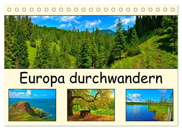 Europa durchwandern (Tischkalender 2025 DIN A5 quer), CALVENDO Monatskalender