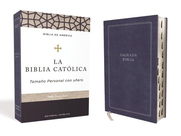 Produktbild: Biblia Cat&oacute;lica, Tama&ntilde;o Personal, Tapa Dura, Azul, Con &Iacute;ndice, Comfort Print