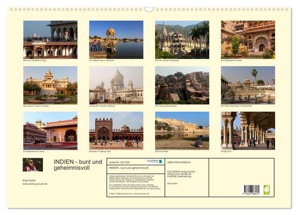 Produktbild: INDIEN - bunt und geheimnisvoll (Wandkalender 2026 DIN A2 quer), CALVENDO Monatskalender