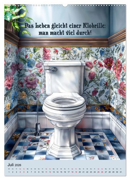 Produktbild: Klospr&uuml;che (Wandkalender 2026 DIN A2 hoch), CALVENDO Monatskalender